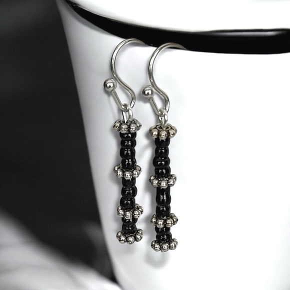 For $25💫Alternative Black Beaded Dangles Earrings - Picture 5 of 5